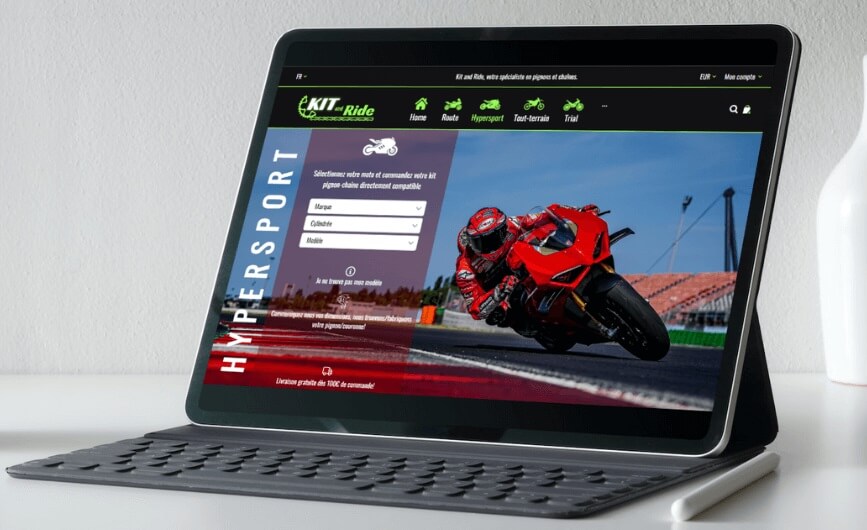 Kit & Ride — Configurateur moto, 985.000+ combinaisons produits