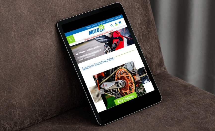 Moto24h — E-commerce Magento moto, catalogue 100.000+ articles